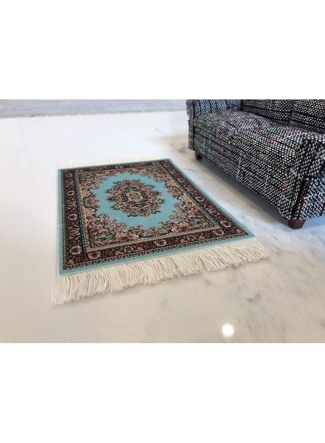 Inusitus Set of 4 Dollhouse Rugs, Miniature Doll House Accessory, 6x4 Carpets, Rectangle, Kids Toy Furniture Carpeting Decor - Image 2