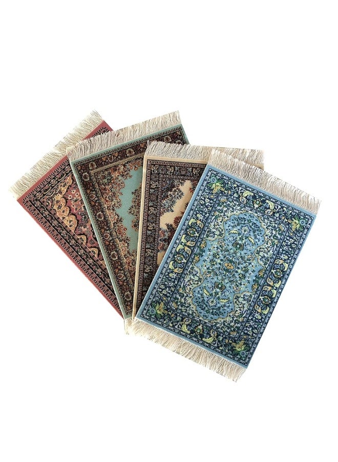 Inusitus Set of 4 Dollhouse Rugs, Miniature Doll House Accessory, 6x4 Carpets, Rectangle, Kids Toy Furniture Carpeting Decor - Image 5