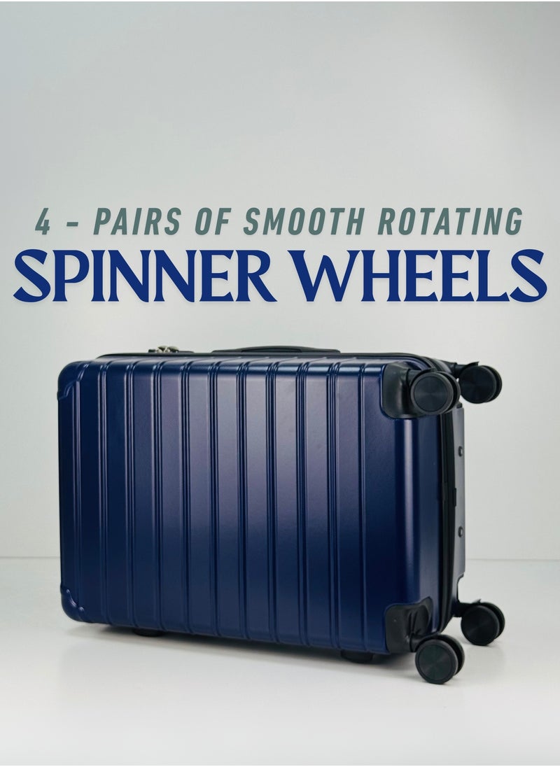 SAW & SEE Premium Hard Shell Luggage Set – 3-Piece Durable Strong Suitcase Set, Lightweight ABS Trolley Bags with Smooth Rotating Spinner Wheels, Security Combination Lock, Telescopic Handle, Traveling Bag Suitcases – 20" / 24" / 28" – DARK BLUE  - Image 5