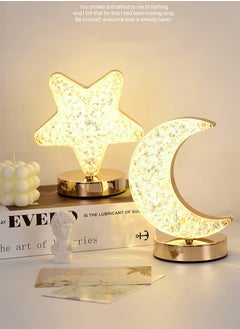 Goldfish Bedroom Charging Touch Bedside Desk Crystal Moon Table Lamp  - Image 2