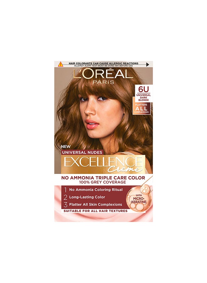 L'OREAL PARIS لون شعر لوريال باريس إكسلنس كريمة نودز العالمية 6U أشقر داكن - Image 1