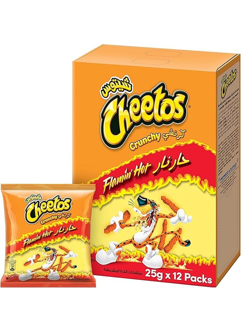 Pepsi Cheetos Crunchy Flaming Hot , 25g × 12 Pack of 12 + Pepsi Cola Mini Cans 15 x 155ml - Image 2