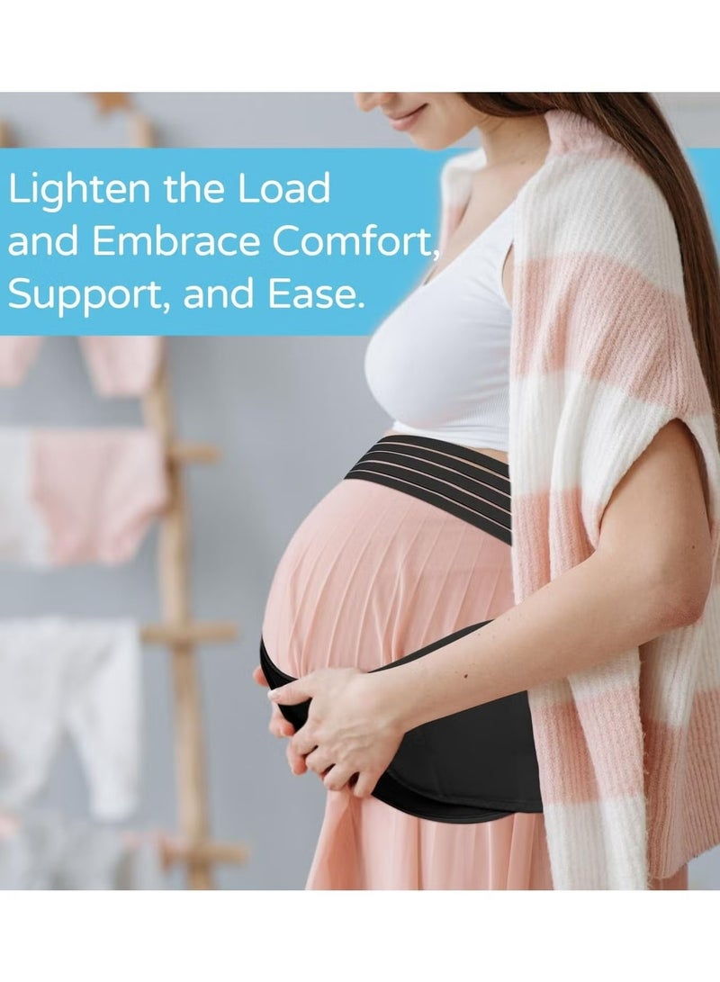 Generic Belly Support Belt Pregnancy Support Belt Back, Belly Band, Breathable Belly Support Brace for Abdomen, Pelvis, Waist Back Pain, Adjustable 3-in-1 Maternity Belt for All Stages of Pregnancy  - Image 2