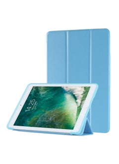 Suitable For IpadAir6 Protective Case 789 Generation Leather Case Air4/5 Soft Case Pro11 Three-fold One-piece Logo Can Be Printed-Color:Sky Blue-Applicable Model:Pro 9.7 Inch (special)