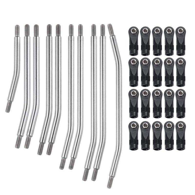 RCHUBAM RCHub 10Pcs Stainless Steel Rod Link Linkage Set 324mm Wheelbase 5mm Steering Rod for 110 Axial SCX10 II 90046 RC Crawler Car - Image 4