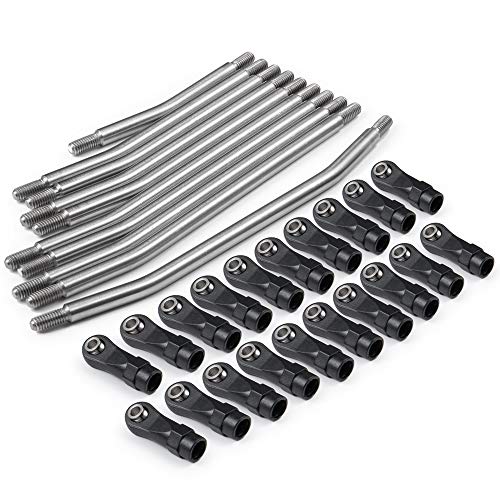 RCHUBAM RCHub 10Pcs Stainless Steel Rod Link Linkage Set 324mm Wheelbase 5mm Steering Rod for 110 Axial SCX10 II 90046 RC Crawler Car - Image 5