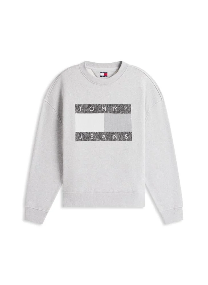 Tommy Jeans  90S Distressed Flag Crew Neck Sweatshirt for Men | Best Price UAE