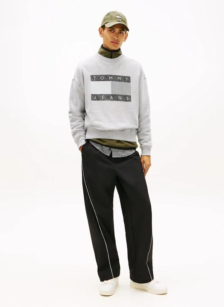 Tommy Jeans  90S Distressed Flag Crew Neck Sweatshirt for Men | Best Price UAE