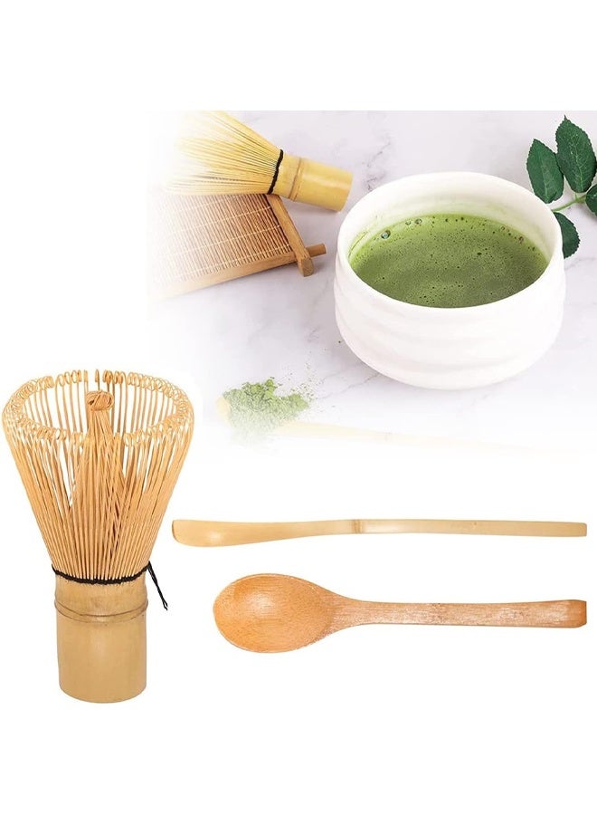 DUNISO 3 Pcs Matcha Whisk Set, Include Matcha Whisk, Traditional Scoop, Tea Spoon, Handmade from Natural Bamboo, The Perfect Set to Prepare a Traditional Cup of Japanese Matcha Tea  - Image 1