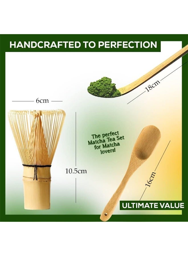 DUNISO 3 Pcs Matcha Whisk Set, Include Matcha Whisk, Traditional Scoop, Tea Spoon, Handmade from Natural Bamboo, The Perfect Set to Prepare a Traditional Cup of Japanese Matcha Tea  - Image 3