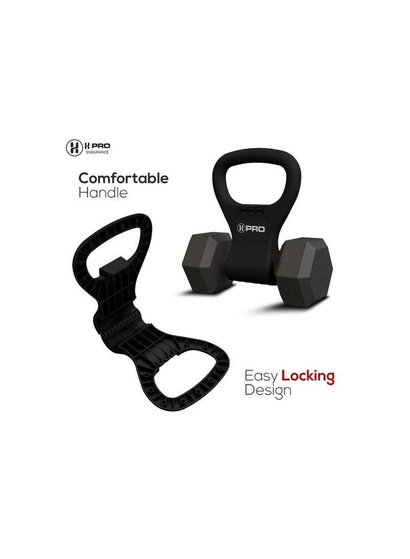 H PRO Pro Kettlebell Weight Grip For Dumbbells - Adjustable Kettlebell Handle Turn Your Dumbbells Into Kettlebells - Travel Workout Equipment Gear For Gym Bag - Image 1