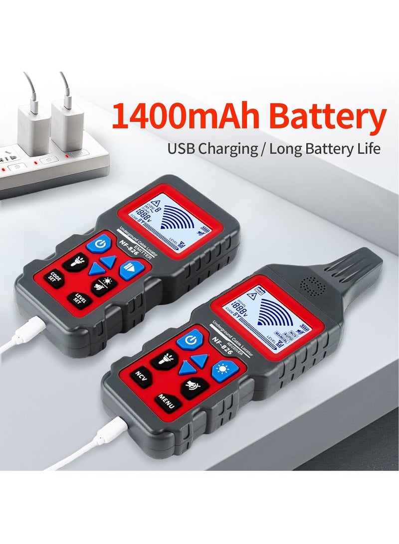 NOYAFA NF-826 Underground Cable Locator Wire Tracker, Cable Tester, for Dog Fence Cables Irrigation. Wall and Underground Pipeline Wire Detector. Test Short Circuit Breaker of Wall and Underground Cables - Image 5