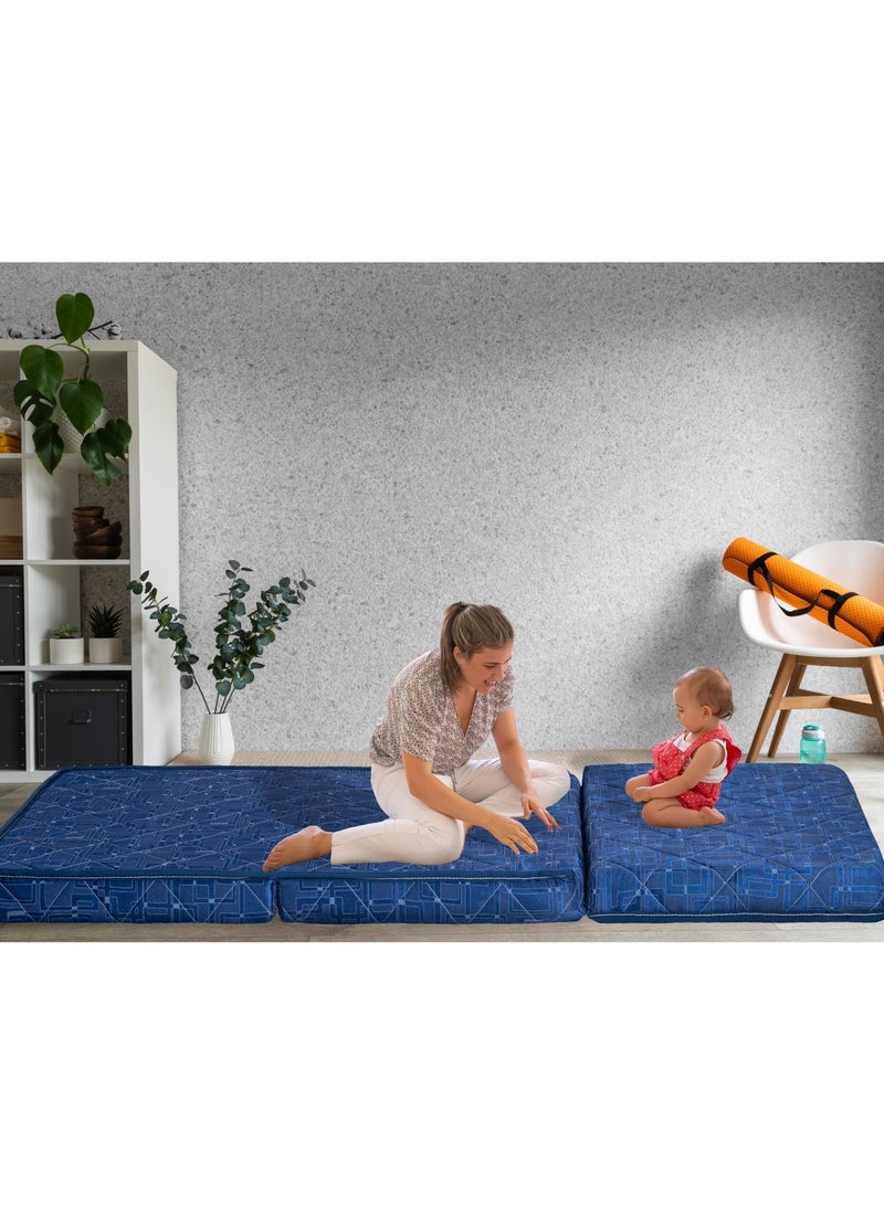 COMFY BLUE LUXURY COLLECTION 180 X 90 X 7CM MEDICATED FOLDING PREMIUM MATTRESS - Image 5