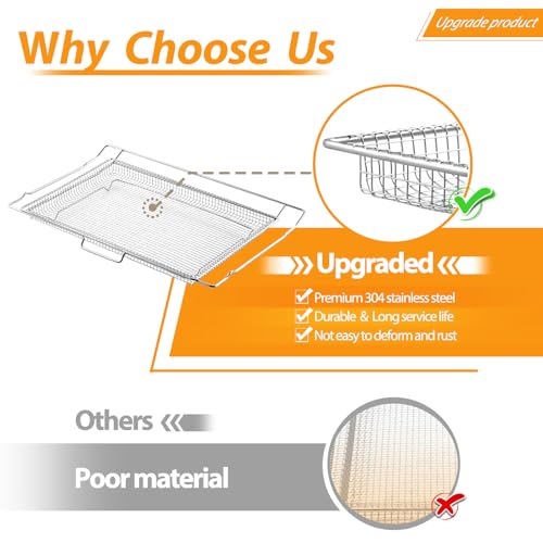 atgestore NX-AA5000RS Air Fryer Tray Replacement for Samsung GE Oven 24.7 x 16.5 IN 304 Stainless Steel NE63A6511SS NX60A6511SS Samsung Oven Air Fryer Basket and Tray Range Stove Parts Large Airfryer Drip Pan - Image 5