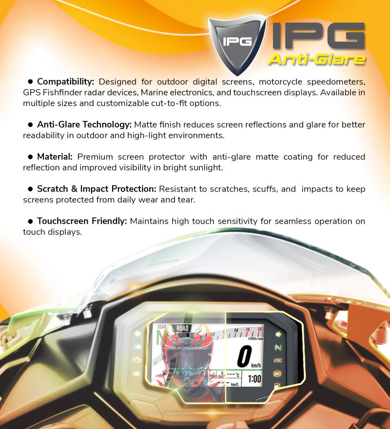 IPG Anti-Glare Compatible with Suzuki 2021-2025 GSX-R 1300 Hayabusa Gen3 / Hayabusa GSX1300R Dashboard Display Matte Finish Screen Protector Film, Perfect for Outdoor Use for GsxAn.Glare - Image 3