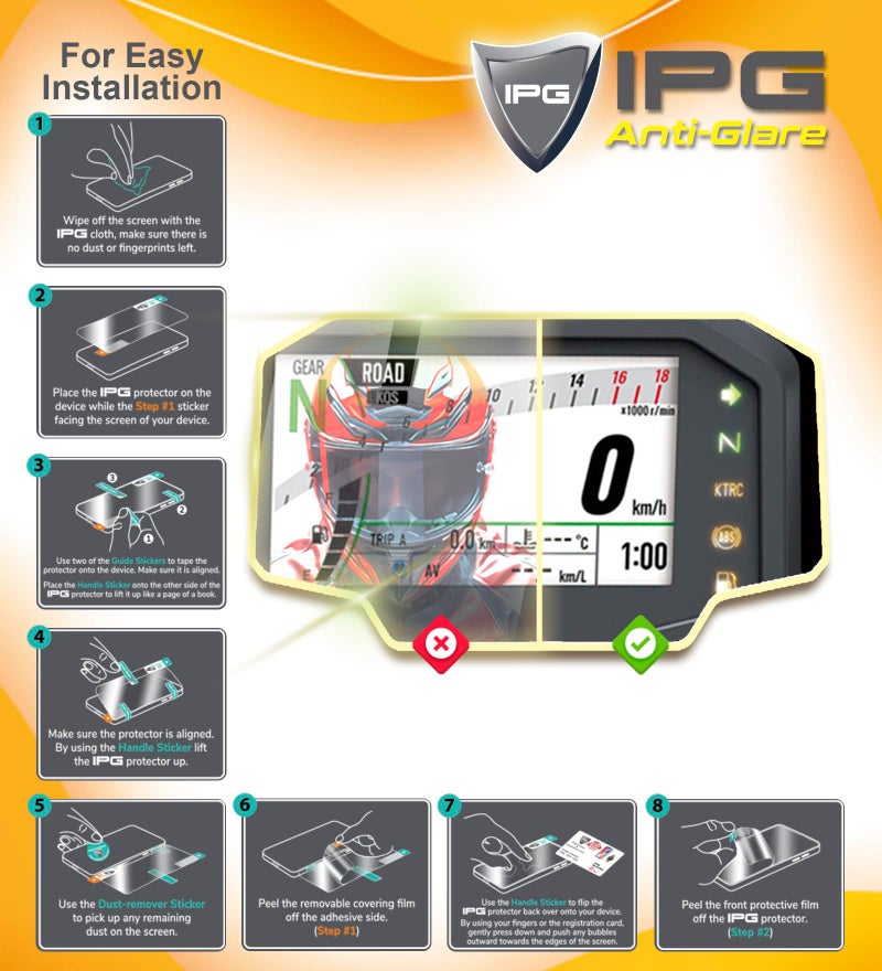 IPG Anti-Glare Compatible with Suzuki 2021-2025 GSX-R 1300 Hayabusa Gen3 / Hayabusa GSX1300R Dashboard Display Matte Finish Screen Protector Film, Perfect for Outdoor Use for GsxAn.Glare - Image 4