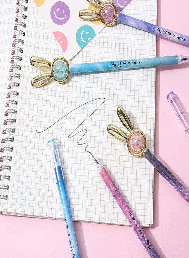 LSFCHYBY 12PCS Cute Rabbit transfer beads Cartoon Gel Pen Creative Liquid Gel Ink Rollerball Pen Novelty Creative Design,for School Home Office Stationery Store Kids Gift,Party Supplies - Image 3
