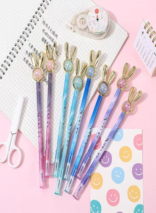 LSFCHYBY 12PCS Cute Rabbit transfer beads Cartoon Gel Pen Creative Liquid Gel Ink Rollerball Pen Novelty Creative Design,for School Home Office Stationery Store Kids Gift,Party Supplies - Image 1