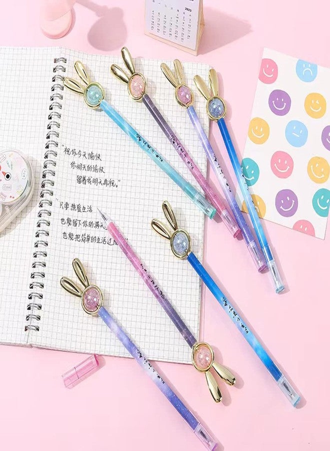 LSFCHYBY 12PCS Cute Rabbit transfer beads Cartoon Gel Pen Creative Liquid Gel Ink Rollerball Pen Novelty Creative Design,for School Home Office Stationery Store Kids Gift,Party Supplies - Image 2