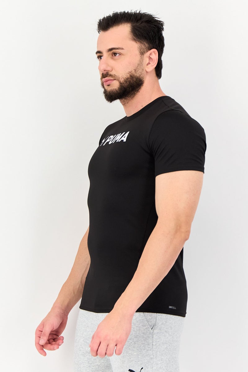 PUMA Men Sportswear Fit Brand Logo Short Sleeves Training T-Shirt, Black - Image 2