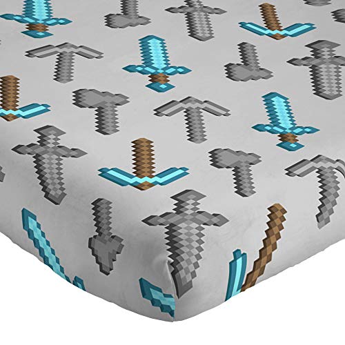Jay Franco Kids Sheet Set with Fitted Flat Sheets Pillow Cover UltraSoft Bedding with Pillowcase for Room Decor Multi Minecraft 3 Piece Twin - Image 3