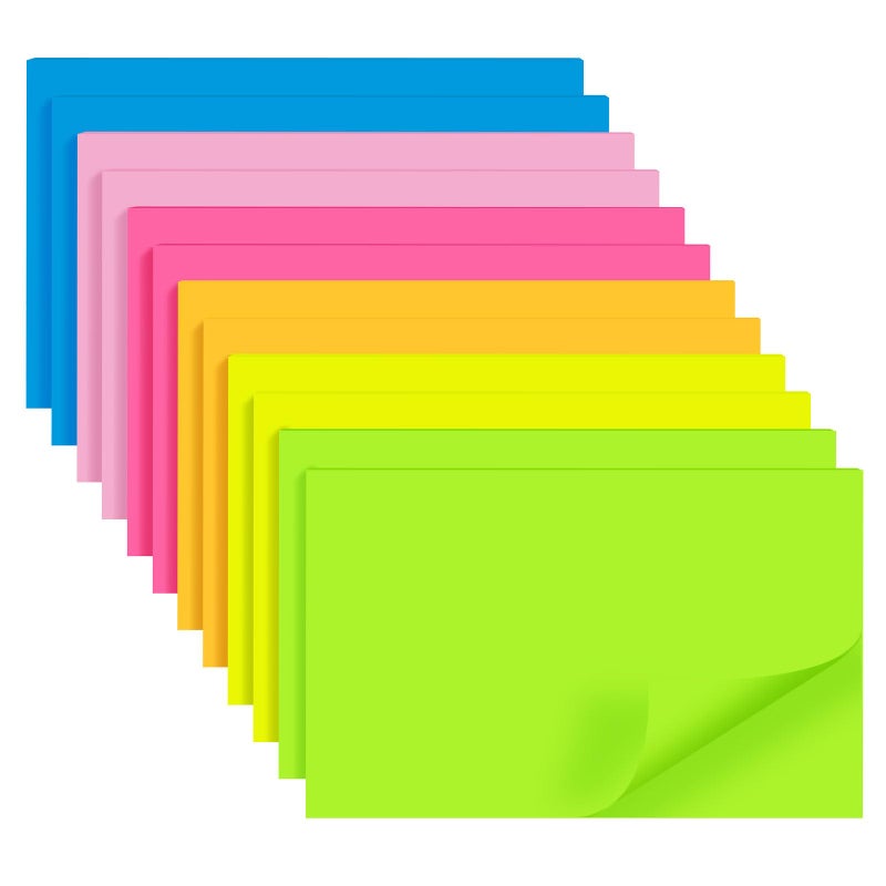TKTB (12 Pads) Sticky Notes 3x5 in, Bright Colors Strong Adhesive Post, Suitable for School, Home, Office, Clean Removal, 50 Sheets/pad - Image 1