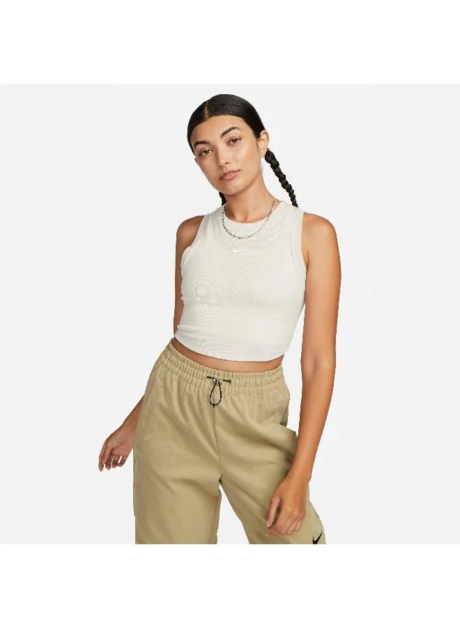 Nike Women's Sportswear Chill Tight Cropped Mini-Rib Tank Top