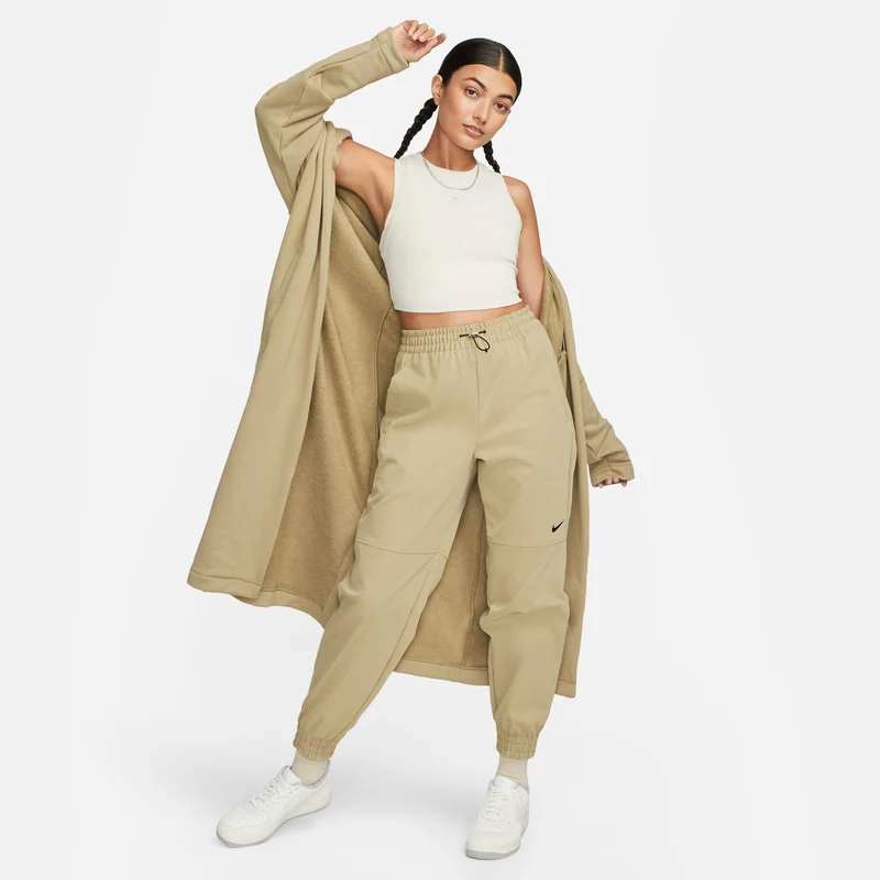Nike Ivory Women's Sportswear Chill Tight Cropped Mini-Rib Tank Top for Women | Best Price UAE