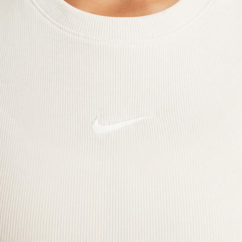 Nike Ivory Women's Sportswear Chill Tight Cropped Mini-Rib Tank Top for Women | Best Price UAE
