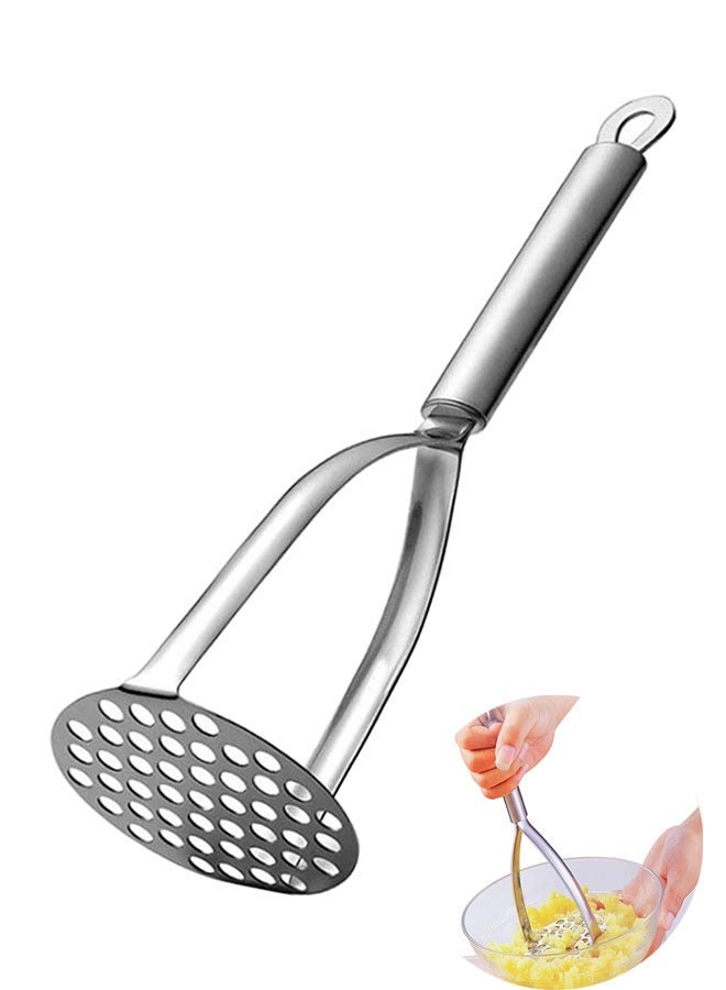 POTATO MASHER STAINLESS STEEL,HEAVY DUTY MASHER KITCHEN TOOL FOR BEAN, VEGETABLE, FRUITS, AVOCADO AND MORE, DISHWASHER SAFE.