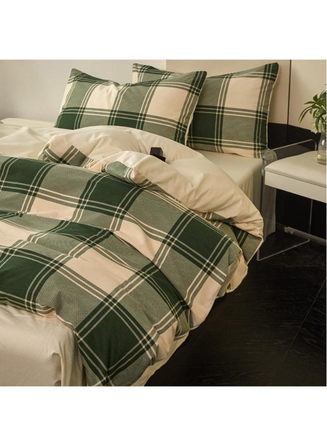 4 قطع طقم لحاف قطن يناسب سرير مزدوج بحجم 1.5م / 1.8م هدية لبيت جديد هدية عيد ميلاد - Image 2