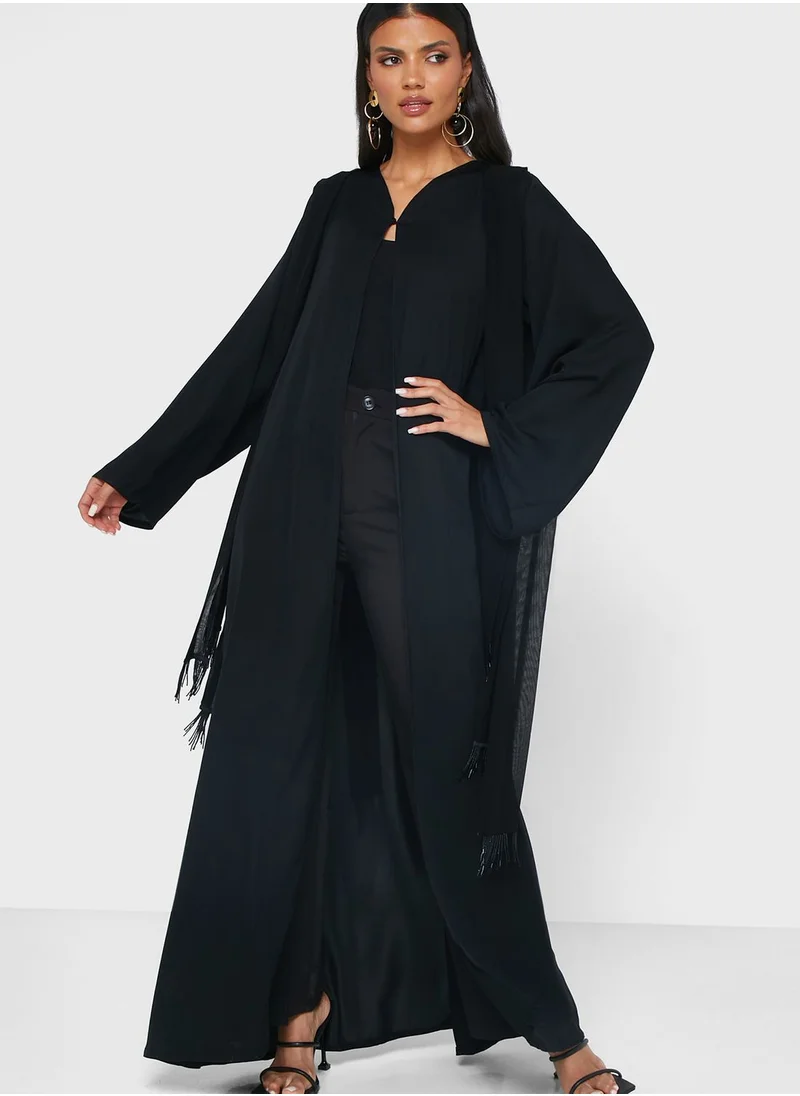 hayas closet Embellished V-Neck Abaya