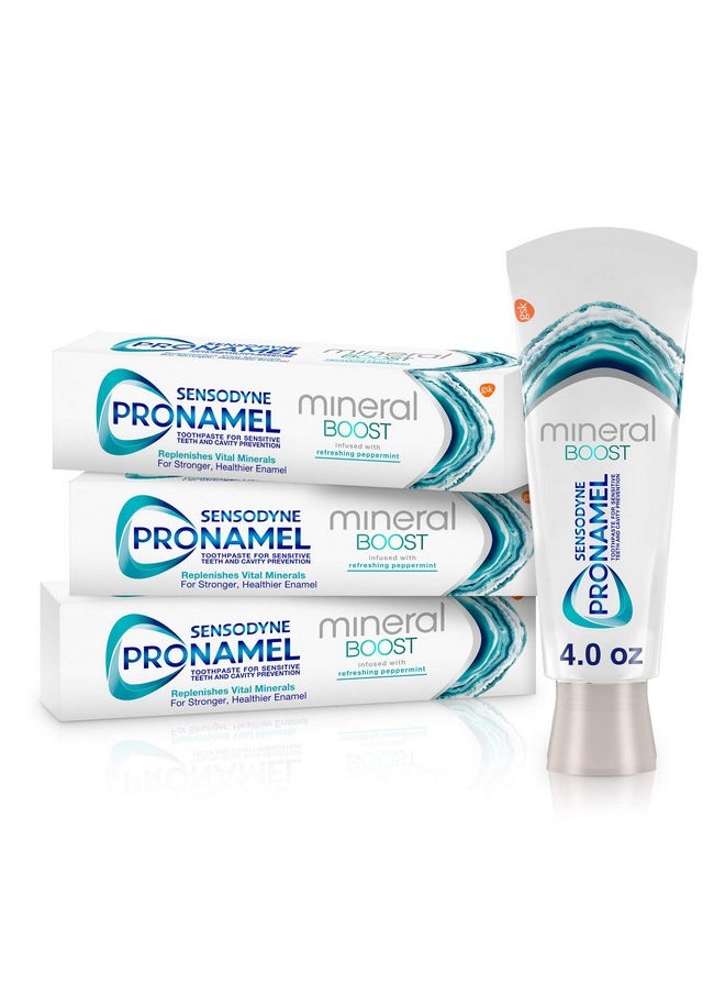 SENSODYNE PRONAMEL - Sensodyne Pronamel Mineral Boost Enamel Toothpaste for Sensitive Teeth, to Replenish Minerals and Strengthen Enamel, Peppermint - 4 Ounces (Pack of 3) - Image 1