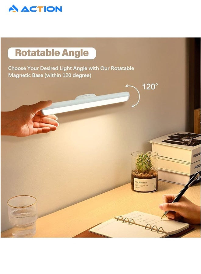 أكشن شريط إضاءة LED قابل لإعادة الشحن يعمل باللمس أسفل الخزانة، 35 × 48 × 300 مم، قابل للتعتيم مع 3 أوضاع ألوان، يعمل بمنفذ USB، مثالي للأرفف الجدارية والخزائن والمرايا وجانب السرير وإضاءة المطبخ، لون أبيض - Image 4