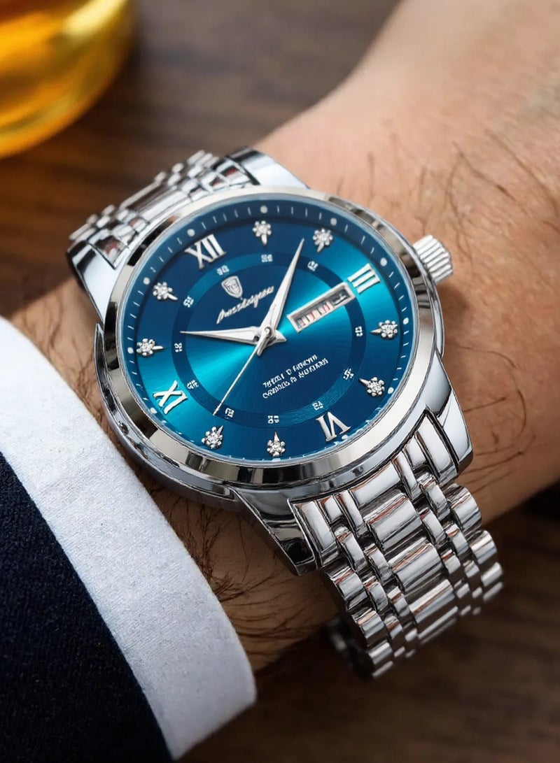 POEDAGAR Man Watch,Waterproof Luminous Men's Watch Quartz-41mm - Image 2