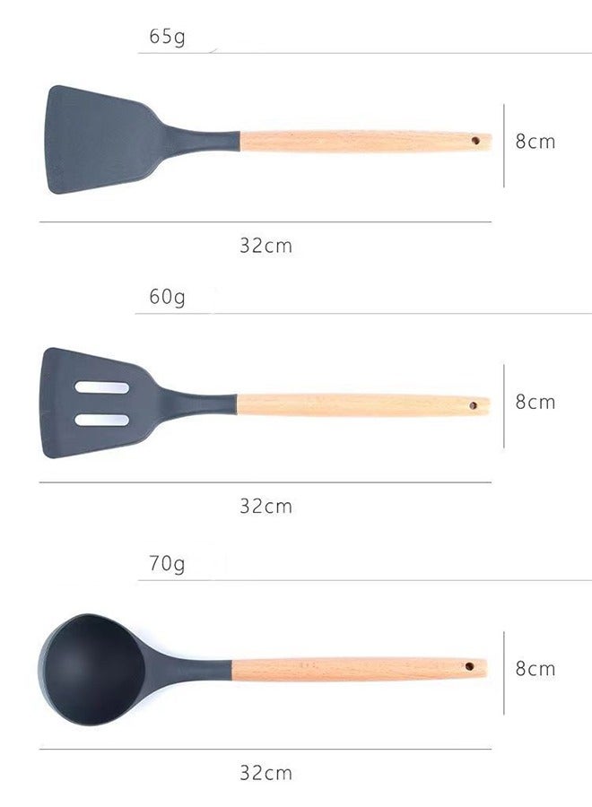 ميكسد 19 قطعة سكين وأدوات المطبخ مجموعة أدوات الطبخ ملعقة ومجموعة سكاكين - Image 4