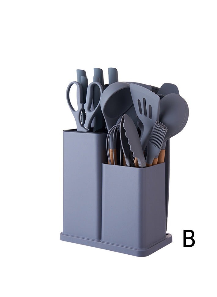 ميكسد 19 قطعة سكين وأدوات المطبخ مجموعة أدوات الطبخ ملعقة ومجموعة سكاكين - Image 1