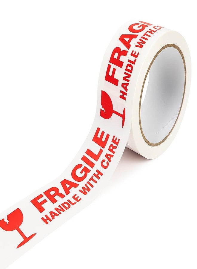 JPPL Fragile Packaging Tape | 48mm / 2 Inch x 65 Meter Long BOPP Adhesive Tape | Heavy-Duty Red & White Warning Tape for Fragile Parcels E-Commerce & Small Business Packaging (Pack of 6 Rolls) - Image 1