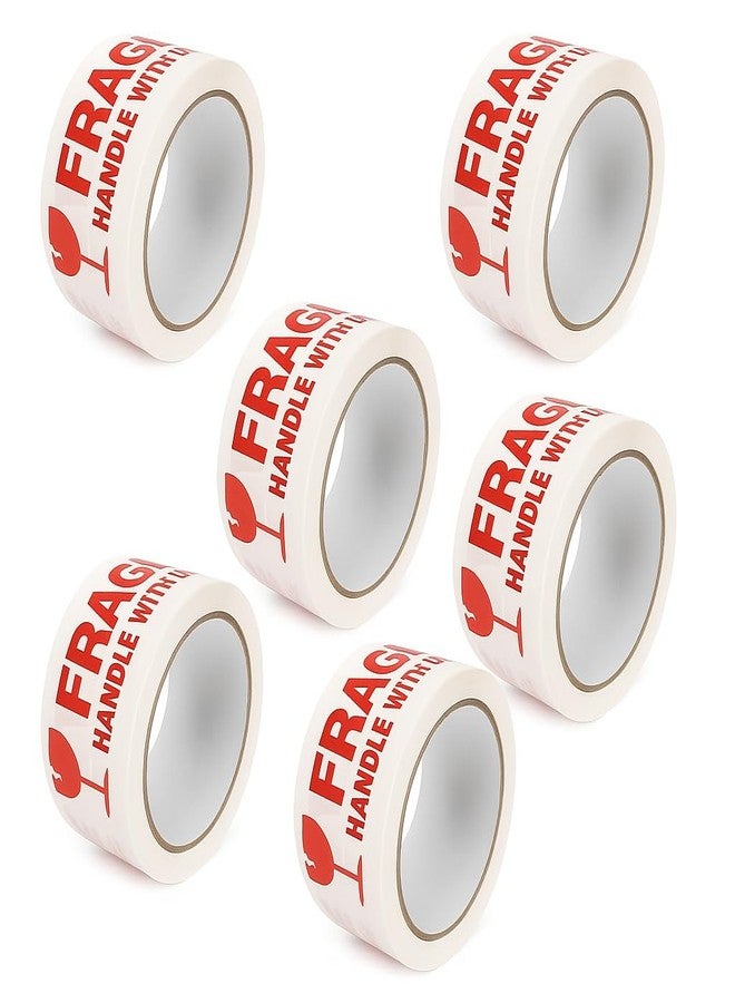 JPPL Fragile Packaging Tape | 48mm / 2 Inch x 65 Meter Long BOPP Adhesive Tape | Heavy-Duty Red & White Warning Tape for Fragile Parcels E-Commerce & Small Business Packaging (Pack of 6 Rolls) - Image 2