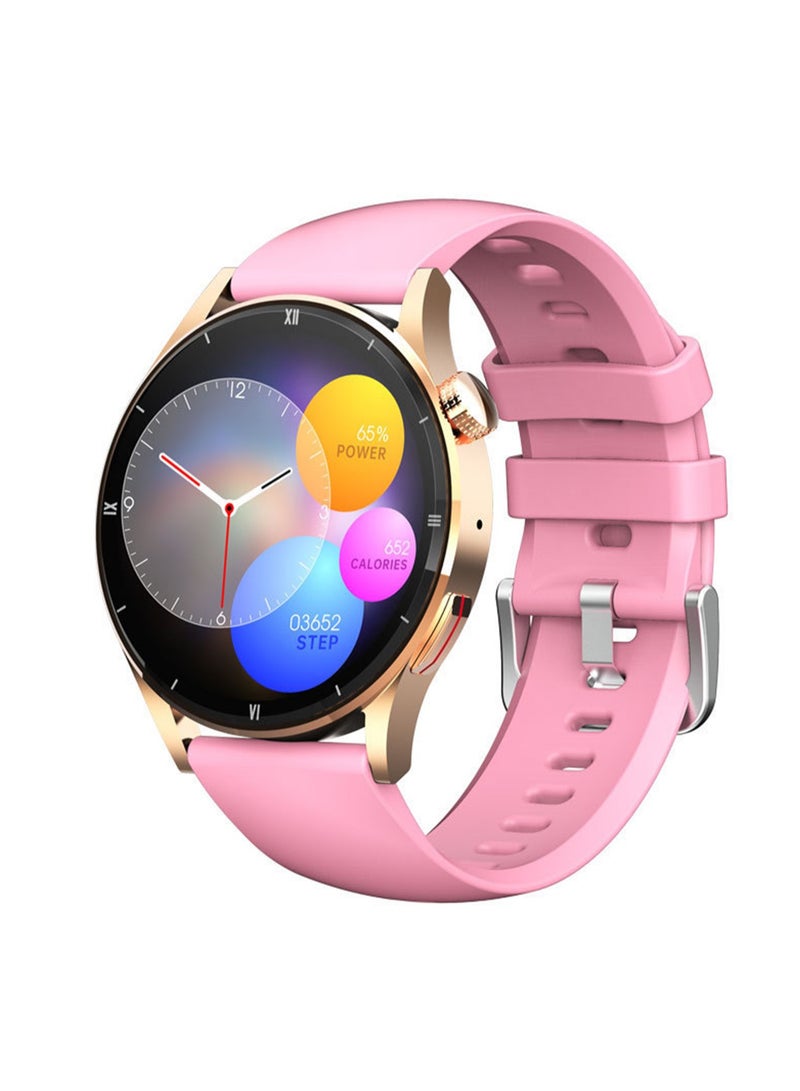 QS39 Metal Multi-Sport Music Heart Rate Waterproof HD RTL8763E Call Smart Watch (Pink)