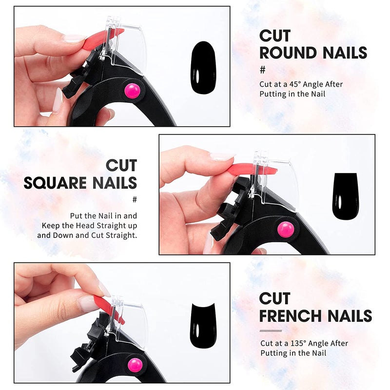 Nail Clipper,Black Adjustable Nail Tip Cutter False Nail Cutter Clip Tool Artificial Nails Trimmers for Nail Manicure Pedicure Black - Image 3