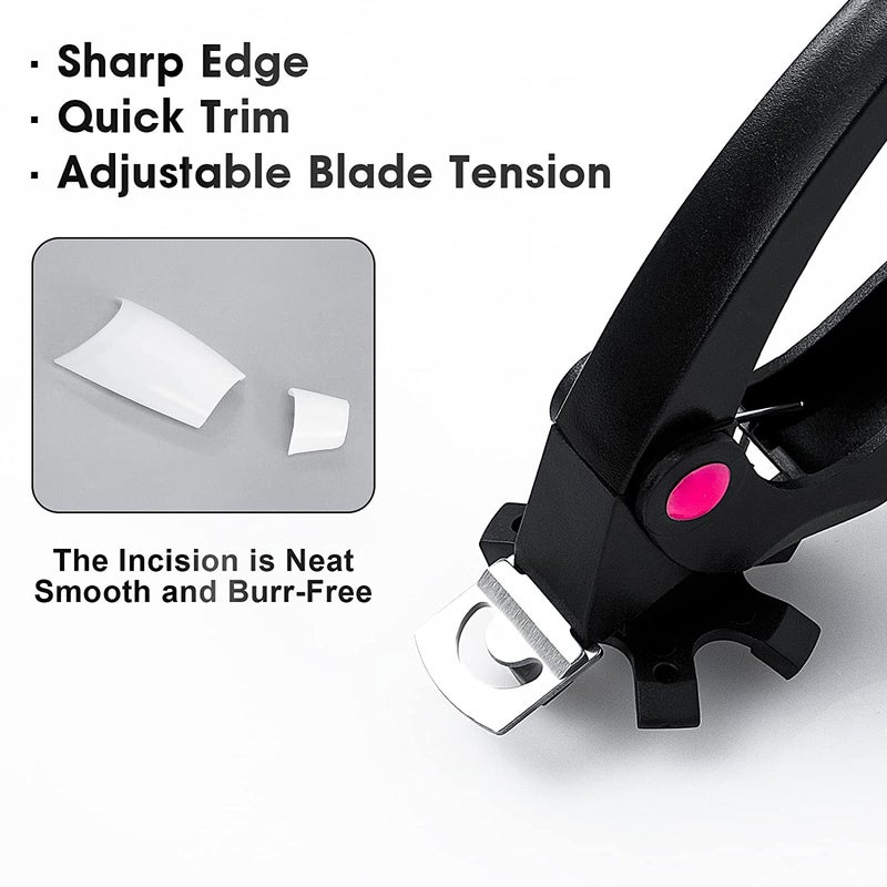 Nail Clipper,Black Adjustable Nail Tip Cutter False Nail Cutter Clip Tool Artificial Nails Trimmers for Nail Manicure Pedicure Black - Image 2