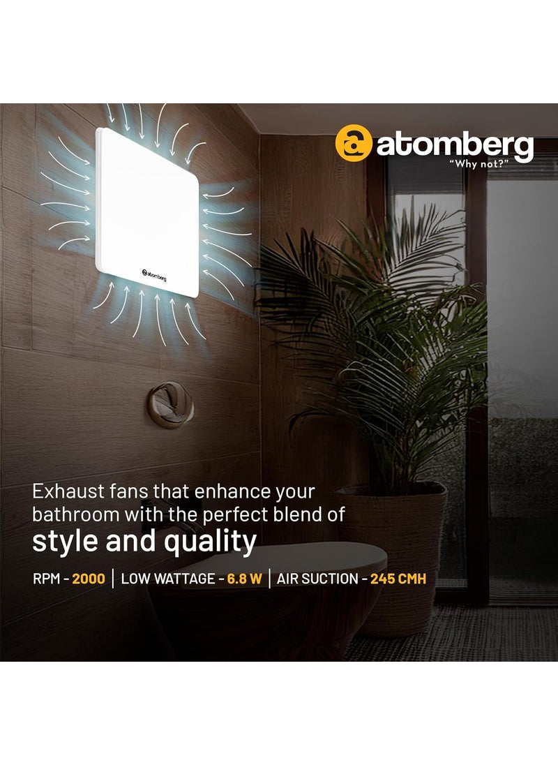 atomberg atomberg Studio Exhaust 150mm Suitable for Bathroom Kitchen BLDC Motor Easy to Clean 11 Year Warranty Gloss White  - Image 3