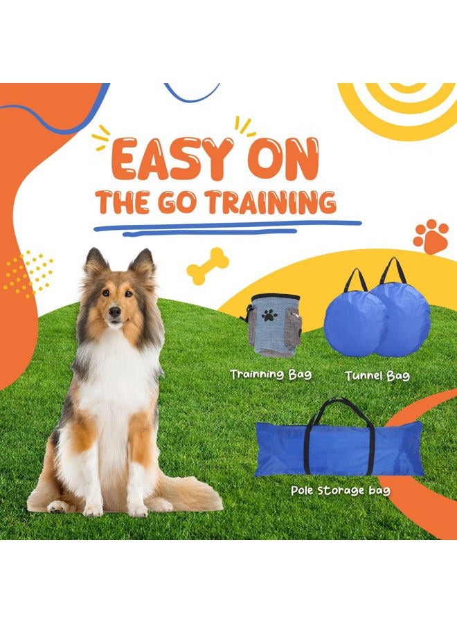 POPMOON Agility Training Equipment for Dogs,Dog Agility Equipment for Backyard & Indoor Training-Professional Backyard Course with Adjustable Jumps, Collapsible Tunnel, Storage Bags & Toys - Image 3