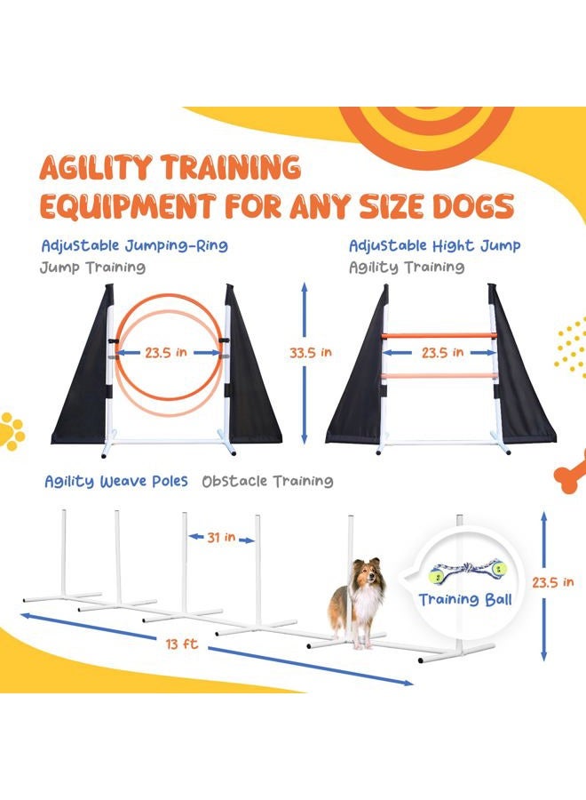 POPMOON Agility Training Equipment for Dogs,Dog Agility Equipment for Backyard & Indoor Training-Professional Backyard Course with Adjustable Jumps, Collapsible Tunnel, Storage Bags & Toys - Image 5