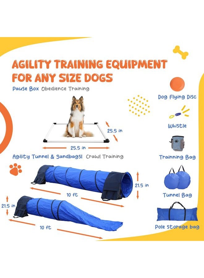 POPMOON Agility Training Equipment for Dogs,Dog Agility Equipment for Backyard & Indoor Training-Professional Backyard Course with Adjustable Jumps, Collapsible Tunnel, Storage Bags & Toys - Image 4