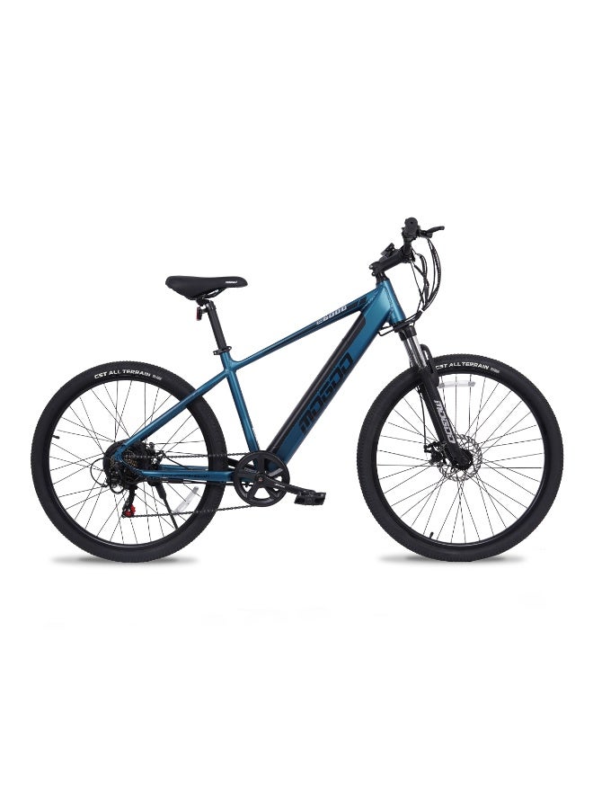 MOGOO E6000 27.5" E-Bike For Adults - Shimano 7-Speed - 350W Motor - 36V 10.4Ah Battery - Disc Brakes - Lightweight Commuter - Suspension Mountain Bike - Pedal Assist - 35Kph - 80Km Range - Blue - Image 1