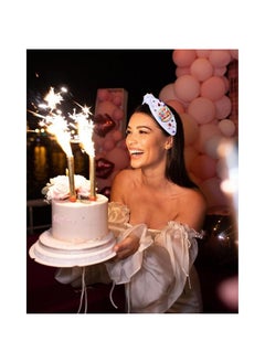 عصابة رأس عيد ميلاد من YAHPERN للنساء مرصعة بالخرز عليها عبارة "It's My Birthday" معقودة ومزينة بأحجار الراين والكريستال وربطة رأس على شكل تاج عيد الميلاد وإكسسوارات الشعر وديكورات الحفلات والهدايا  - Image 2