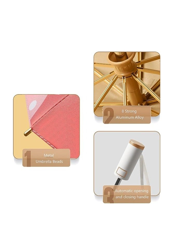 KASTWAVE Umbrella, Folding Compact Travel Umbrella, Ergonomic Handle Automatic Open Close, Portable, Ergonomic Handle, 99 UV Protection, Rain Sun, Umbrella, Parasol - Popular Style for women and men - Image 4