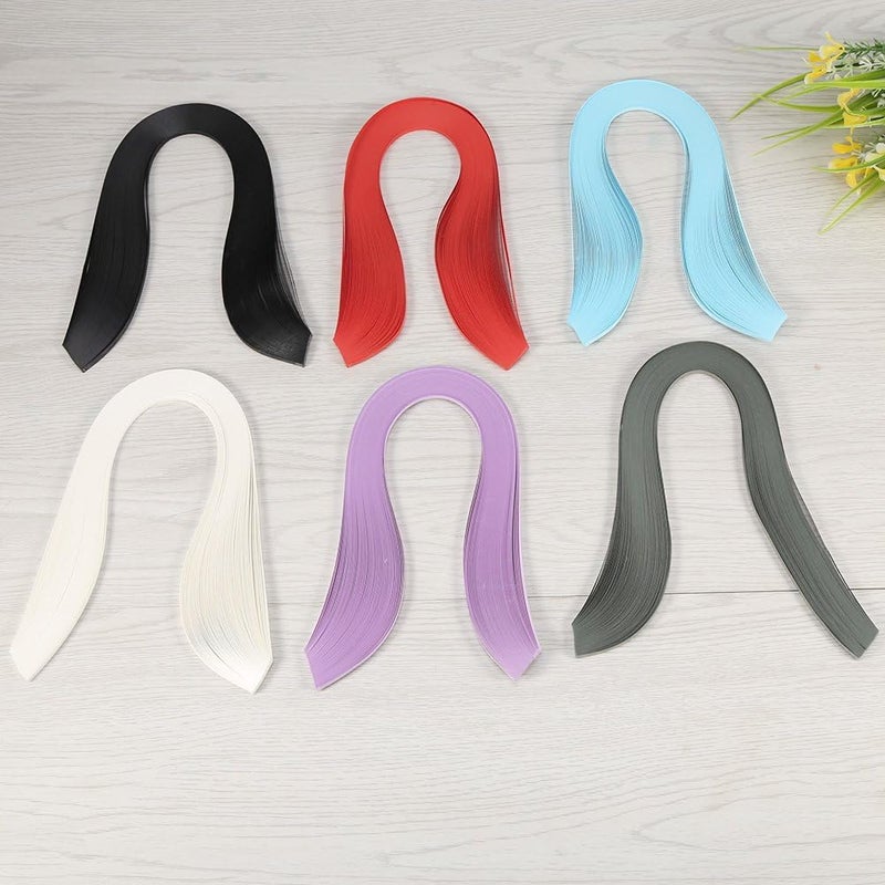 klarako Paper Quilling Strips Set, 600 Strips DIY Quilling Art Paper 3mm Width Pure Color Origami Paper Hand Craft Decoration 12 Colors (Purple) - Image 5